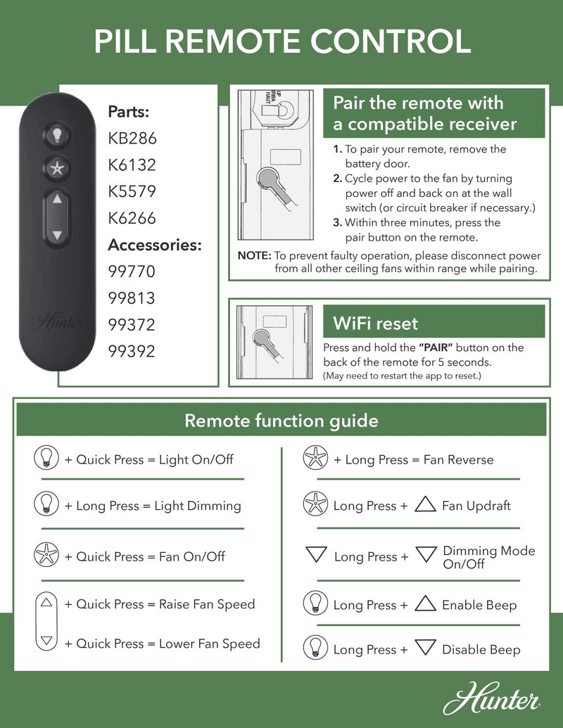 How To Sync Hunter Ceiling Fan Remote With Receiver
