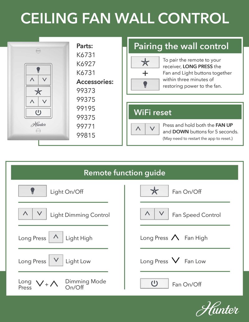 How To Use Hunter Ceiling Fan Remote With Wall Switch