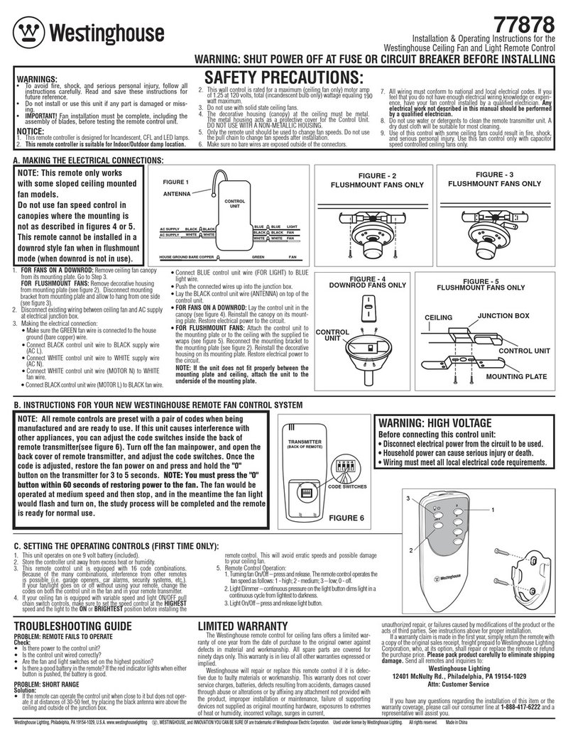 Troubleshooting Dimmer Issues On Westinghouse Ceiling Fan Remote